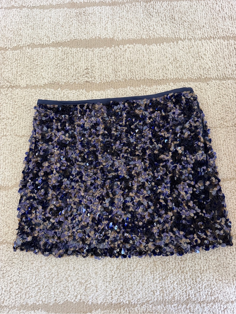 NWT Zara Navy Blue Sequined Mini Skirt